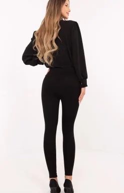 Damskie FactoryPrice Legginsy|Legginsy Damskie - Czarne egginsy z guzikami NM-G-D70003.40