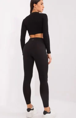 Czarne legginsy z wysokim stanem RV-LG-9327.24