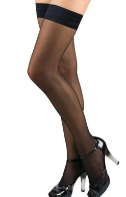 Damskie SoftLine Collection Pończochy Samonośne|Pończochy - Czarne pończochy damskie samonośne Stockings 1