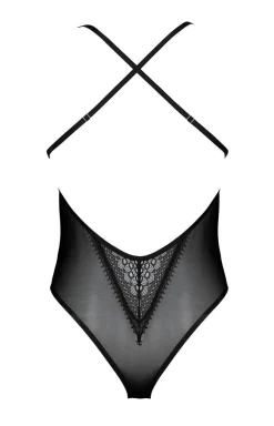 Czarne przezroczyste body damskie Denerys