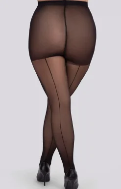 Czarne rajstopy damskie ze szwem Queen Size Delice 30 DEN