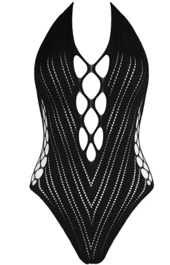 Czarne siateczkowe body damskie bodystocking SIN TOUCH