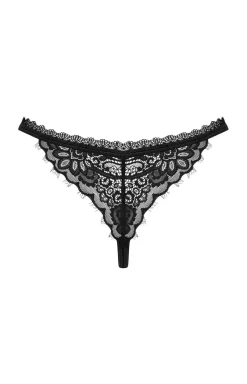 Damskie Obsessive Stringi Sznurki|Stringi Damskie - Czarne stringi Maderris
