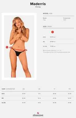 Damskie Obsessive Stringi Sznurki|Stringi Damskie - Czarne stringi Maderris