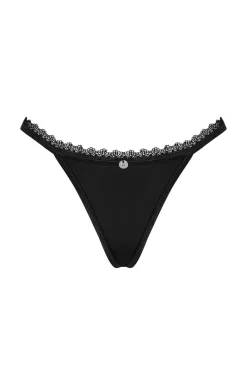 Damskie Obsessive Stringi Sznurki|Stringi Damskie - Czarne stringi Maderris