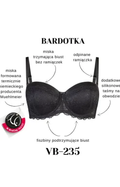 Vena Biustonosze Usztywniane - biustonosz bardotka z odpinanymi ramiączkami VB-235