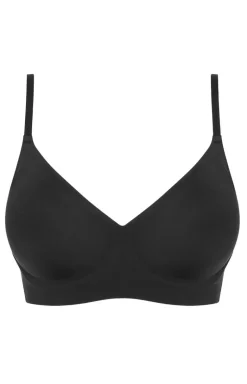 Czarny biustonosz miękki soft z fiszbinami Simple T-shirt
