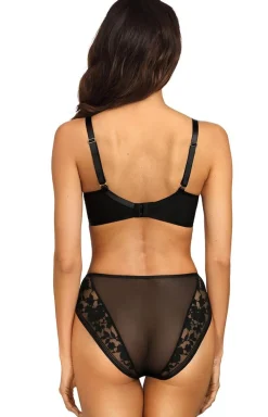 Czarny biustonosz push up z paseczkami Orlando B214