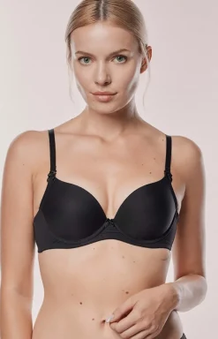 Czarny biustonosz super push-up z silikonem double push Ida