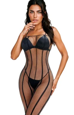 Czarny bodystocking damski 214088