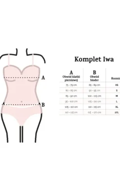 Czarny komplet bielizny nocnej koszulka i stringi Iwa