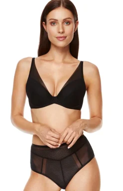 Czarny koronkowy biustonosz push-up Holly