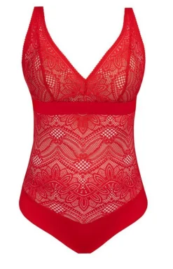 Czerwone body damskie koronkowe Desire
