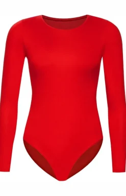 Teyli Body|Body - Czerwone body dakie z długi rękawe ongy 2404
