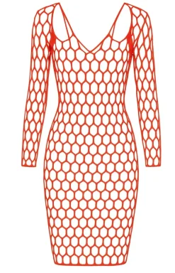 Czerwone bodystocking sukienka rozmiar one size BS093