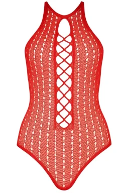 Czerwone siateczkowe doby damskie BS088
