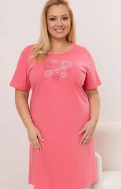 Damska koszula nocna plus size różowa 2004