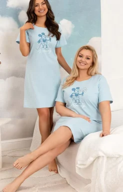 Damska koszula nocna plus size niebieska 2005