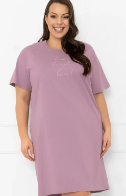 Damskie Italian Fashion Koszule Nocne|Koszule Nocne Damskie - Damska koszula nocna wrzosowa Ksara