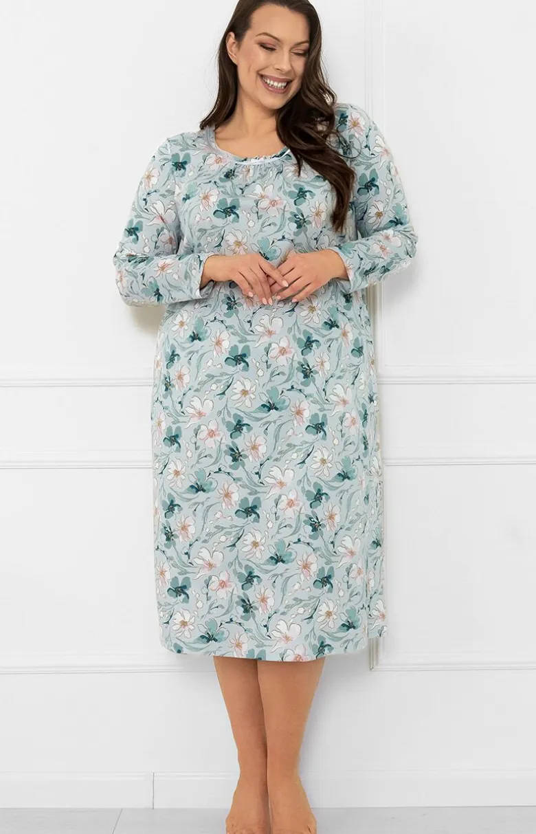 Damskie Italian Fashion Koszule Nocne|Koszule Nocne Damskie - Damska koszua nocna z długim rękawem Boma