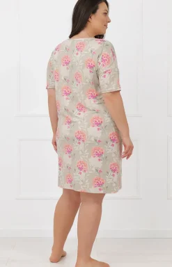Damskie Italian Fashion Koszule Nocne|Koszule Nocne Damskie - Damska koszula nocna z krótkim rękawem Harmonia