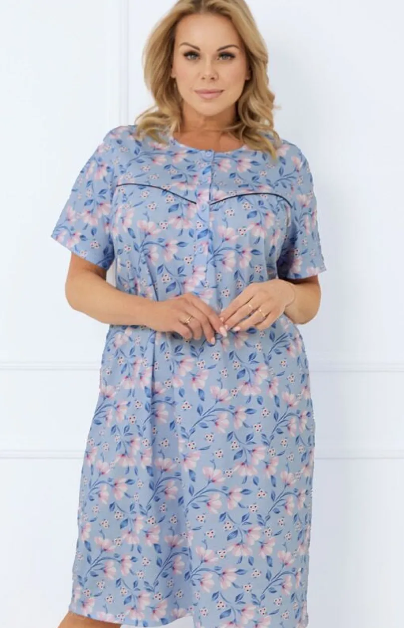 Damskie Italian Fashion Koszule Nocne|Koszule Nocne Damskie - Daska koszua nocna z krótki rękawe Faceia