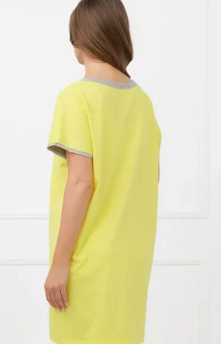 Damskie Italian Fashion Koszule Nocne|Koszule Nocne Damskie - Daka kozua nocna z erce żółta abrina