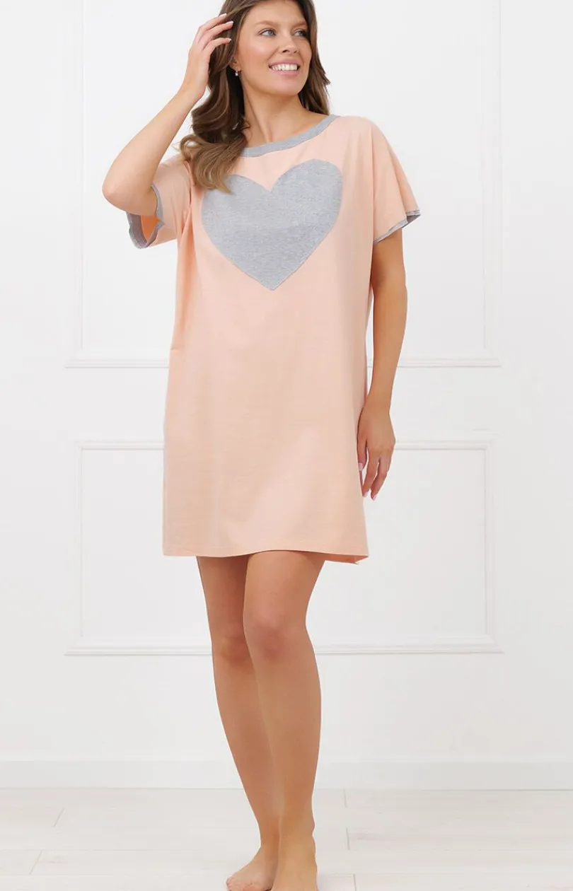 Damskie Italian Fashion Koszule Nocne|Koszule Nocne Damskie - Daka kozua nocna z erce łooiowa abrina