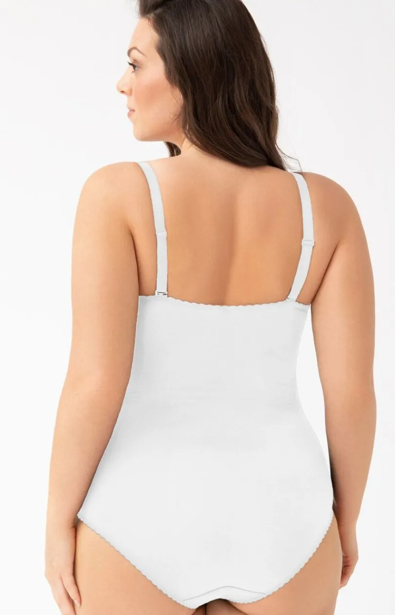Gorsenia Body|Bielizna Wyszczuplająca - Damskie białe body modelujące z miseczkami G184 Livia