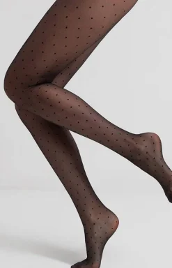 Damskie rajstopy w kropki czarne 20 DEN Dots