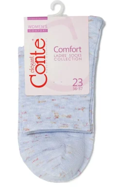 Damskie Conte Skarpetki|Długie Skarpetki - Damskie skarpety wiskozowe fiolet melanż Comfort
