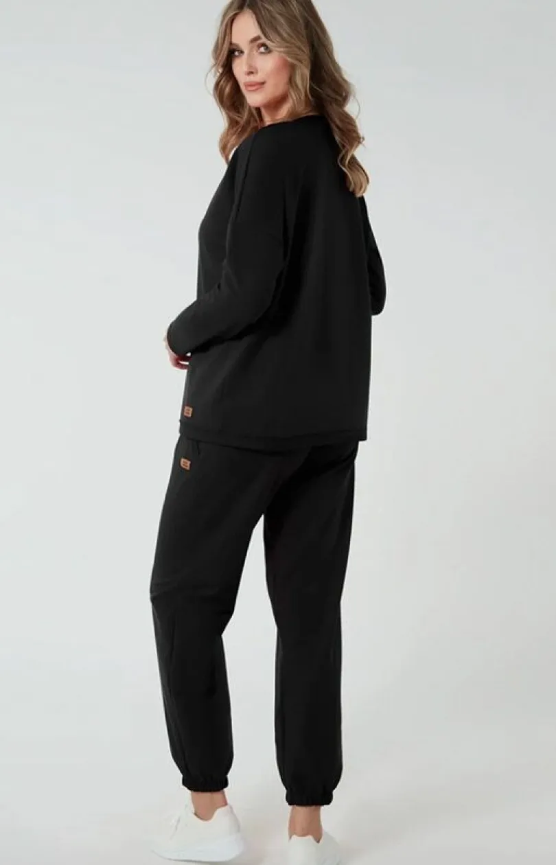 Damskie Italian Fashion Bielizna Homewear|Piżamy Damskie - Dakie podnie dreowe czarne adri