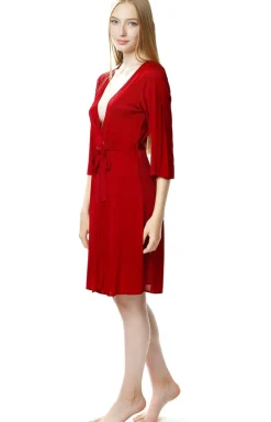 Damski zmysłowy peniuar szlafrok burgundowy Passion