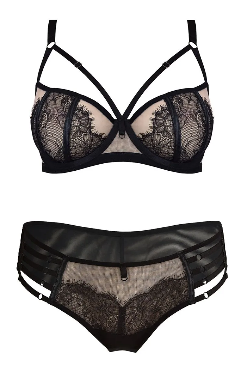 Mediolano Figi Hipster|Brazyliany Damskie - Delice 19091 biustonosz soft balconette z ozdobnymi paskami