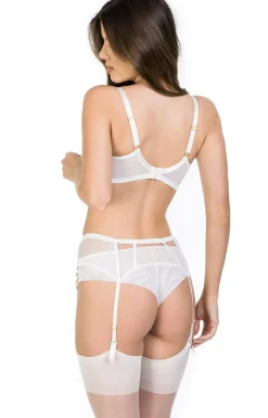 Delice 19091 kremowy biustonosz soft balconette z ozdobnymi paskami