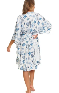 Doctor Nap białe kimono damskie z wiskozy Seaside SWW.7432