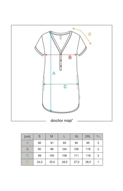 Doctor Nap bordowa koszula nocna z haftowaną koroną TCB.4115