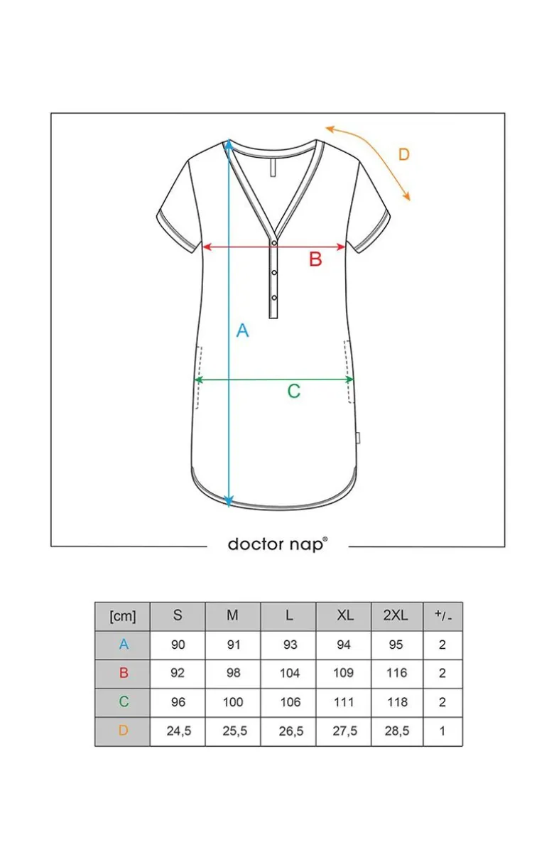Doctor Nap bordowa koszula nocna z haftowaną koroną TCB.4115