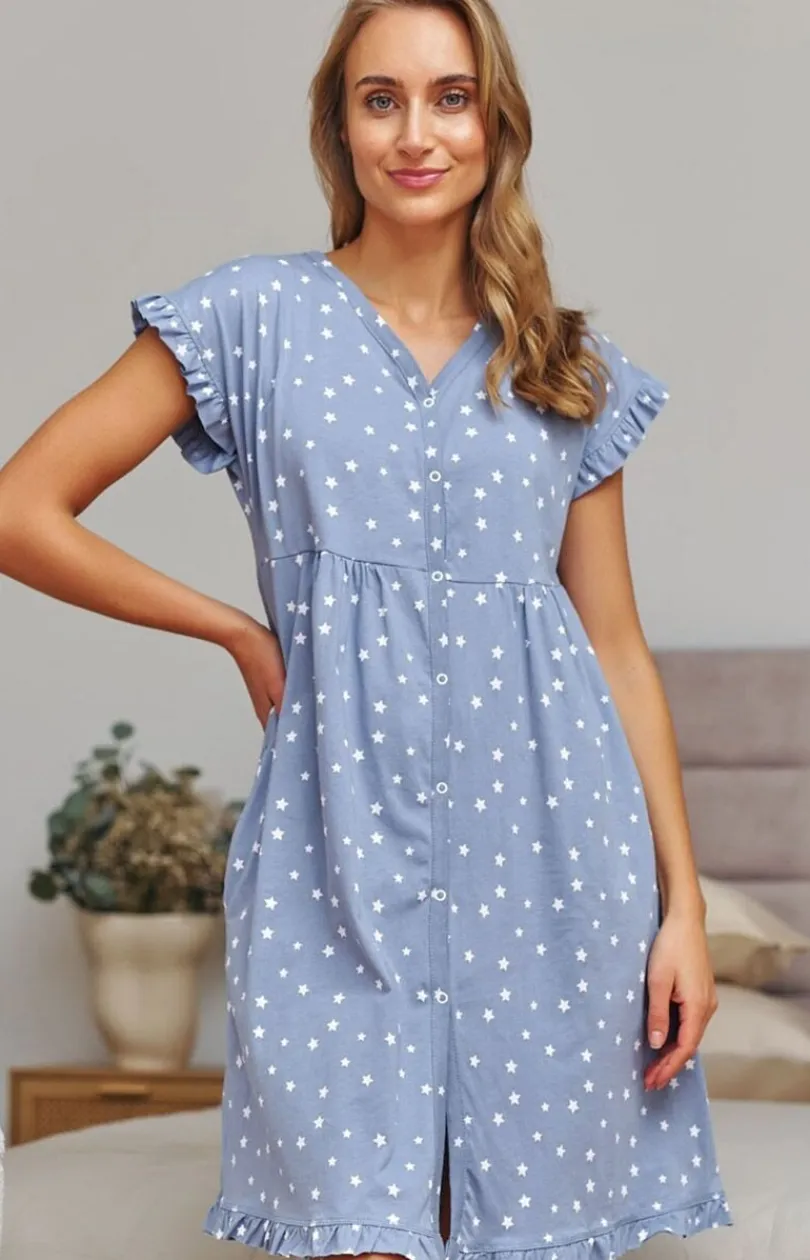Damskie Doctor Nap Koszule Nocne Damskie|Koszula Nocna Rozpinana - daka kozua nocna w gwiazdki TCB.7455.TARDUT