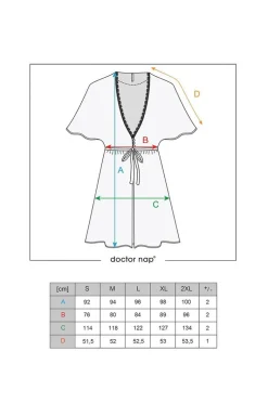 Doctor Nap Elegancki szlafrok ze zwiewnej satyny SWW.5102.MILK