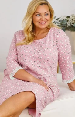 Damskie Doctor Nap Koszule Nocne|Koszule Nocne Damskie - koszua nocna pus size TB.7152.DAISY_FOWER