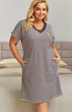 Doctor Nap koszula nocna w paseczki plus size TB.7470