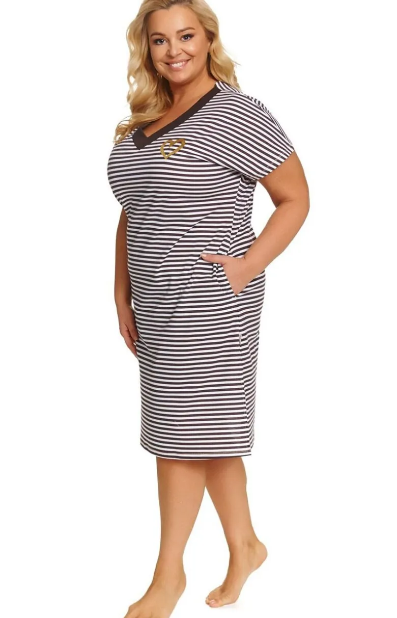 Doctor Nap koszula nocna w paseczki plus size TB.7470