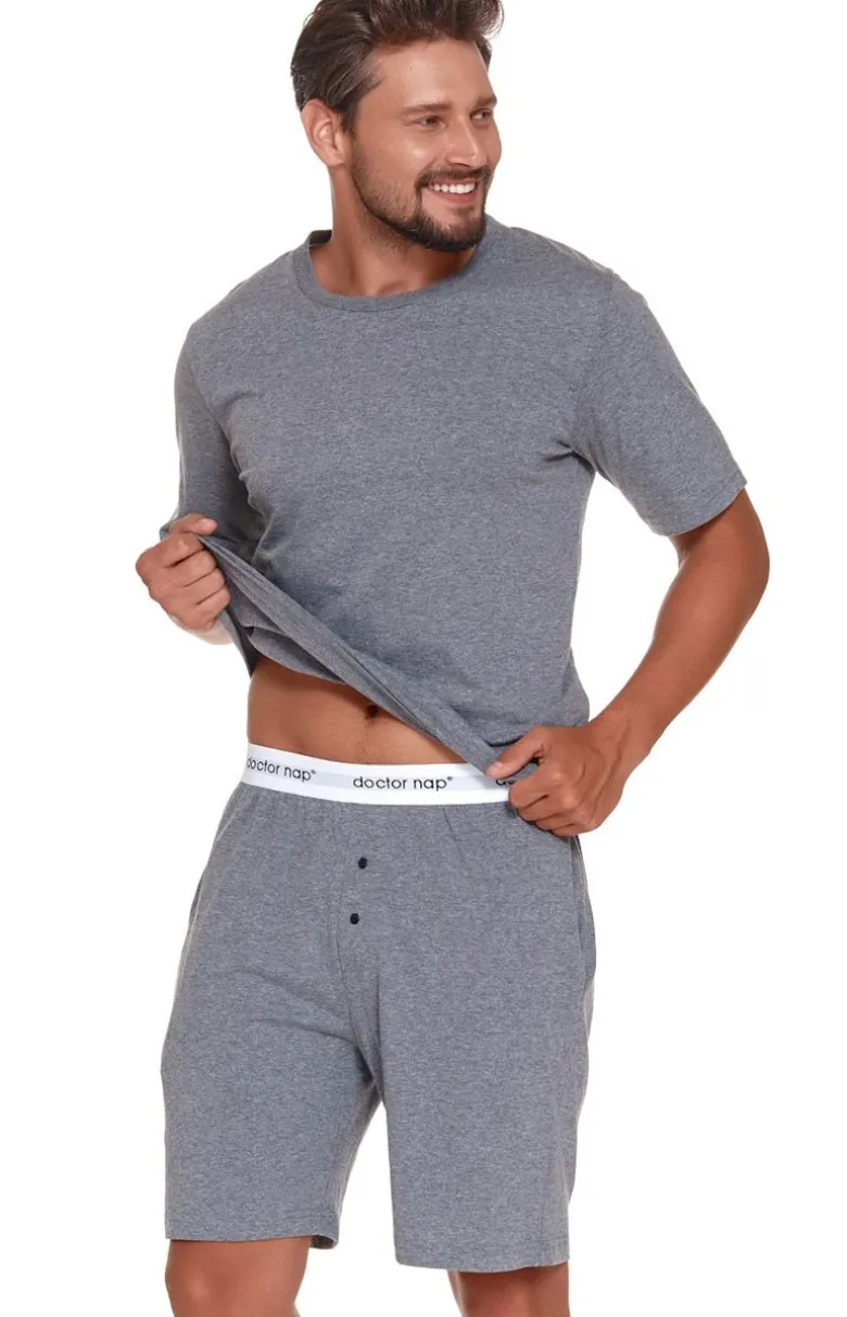 Doctor Nap Męska szara piżama z gumą PMB.4332.DARK_GREY