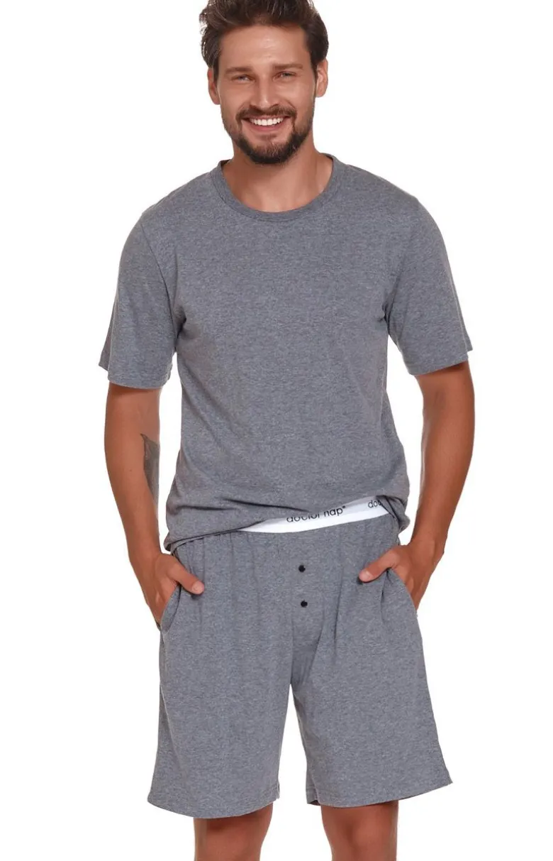 Doctor Nap Męska szara piżama z gumą PMB.4332.DARK_GREY