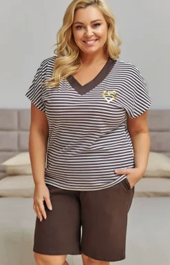 Doctor Nap piżama damska w paseczki plus size PB.7471
