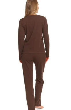Doctor Nap piżama damska z bawełny żakardowej PM.7443.CHOCO