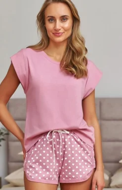 Damskie Doctor Nap Piżamy Damskie Krótkie|Bielizna Homewear - piżaa daka ze podenkai w erca P.7457.HEART