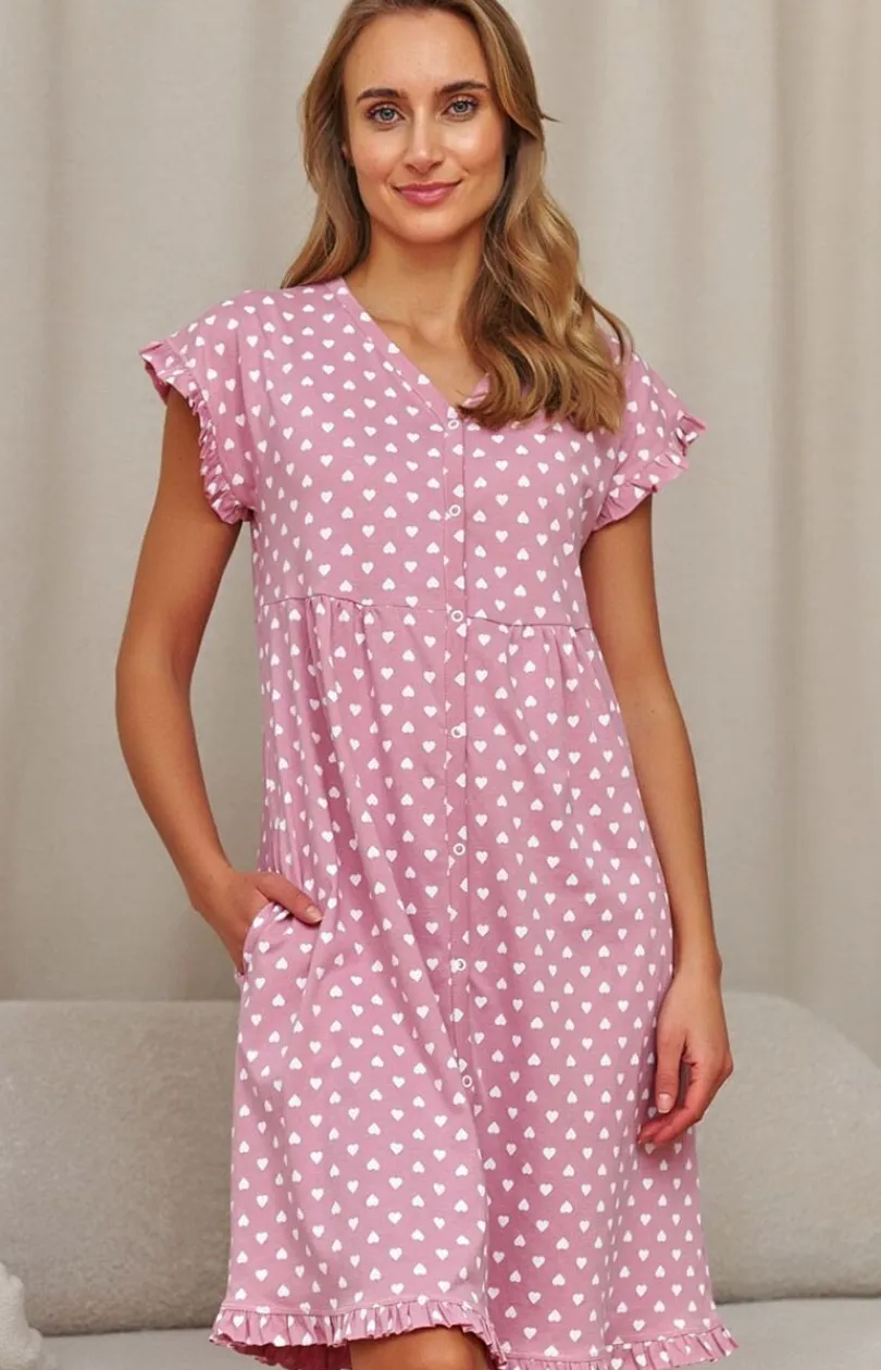 Damskie Doctor Nap Koszule Nocne Damskie|Koszula Nocna Rozpinana - rozpinana kozua nocna w erca TCB.7455.HEART