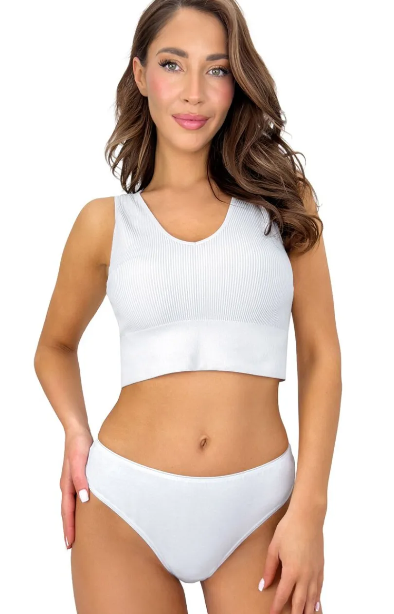 Damskie Donna Bielizna Plus Size|Bielizna Ślubna - bawełniane białe brazyiany damkie koronkowe 270